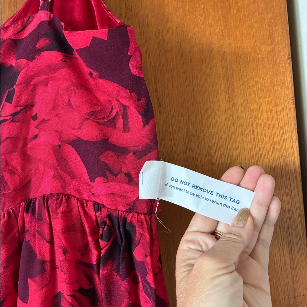 NWT Fame and Partners Red Rose Maxi Jumpsuit - Picture 11 of 12